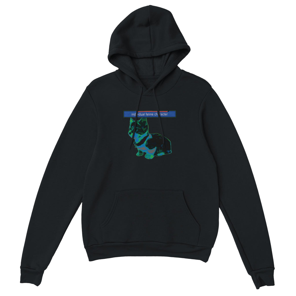 Individual Feline Character Hoodie black colorway