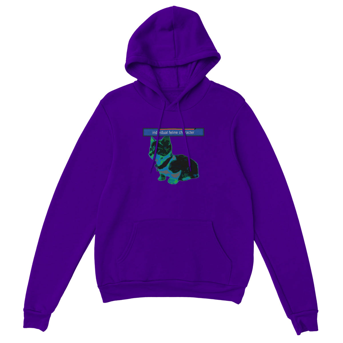 Individual Feline Character Hoodie purple colorway