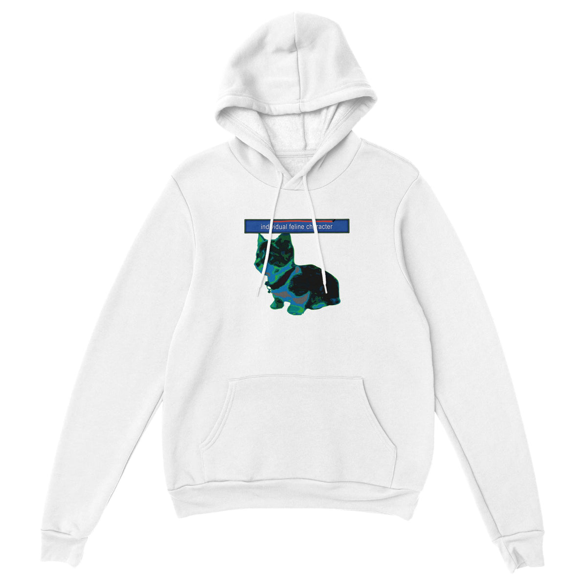 Individual Feline Character Hoodie white colorway