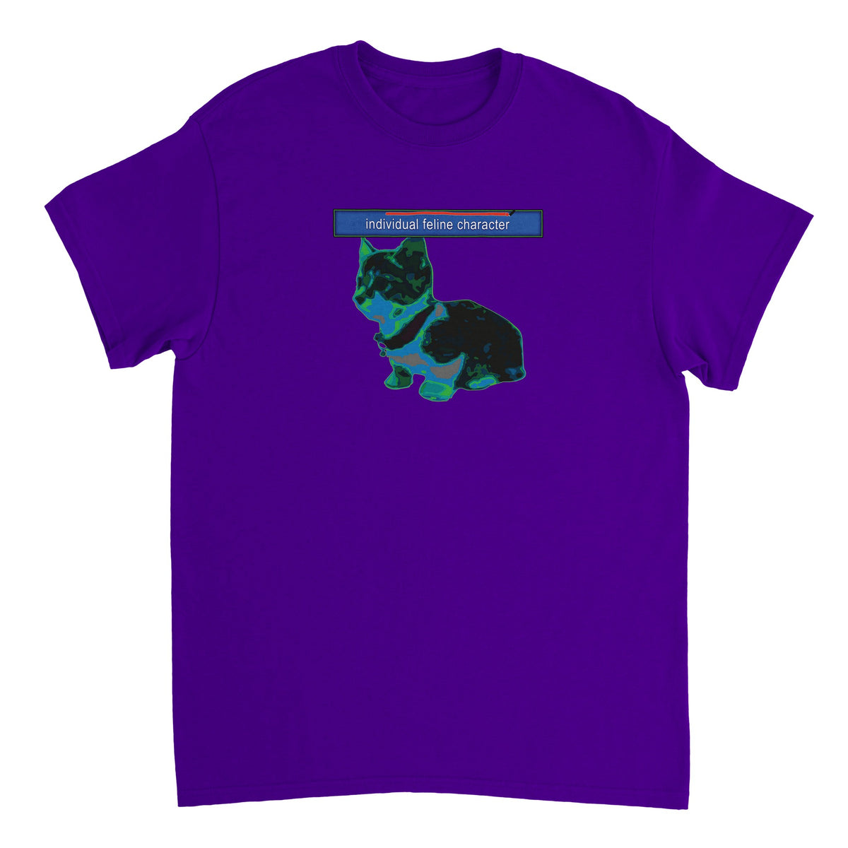 Individual Feline Character Tee purple colorway