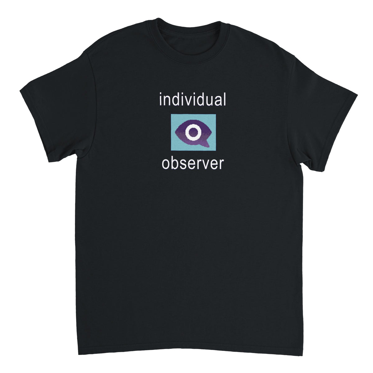Individual Observer White Text Tee black colorway