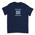 Individual Observer White Text Tee navy blue colorway